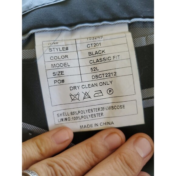 Bespoke Design Mens Blazer Jacket 52L Slim Fit Black Solid Double Vented - Picture 6 of 7